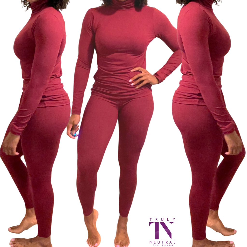 LYDIA | BURGUNDY TURTLENECK LOUNGE SET