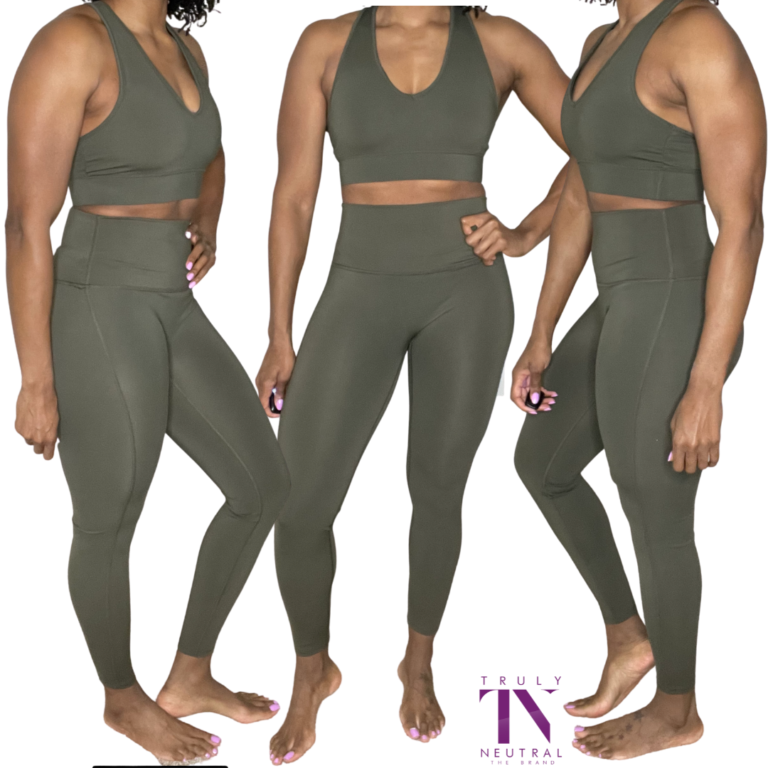 JADE  ARMY GREEN ACTIVE WEAR PANTS SET – Truly Neutral The Brand